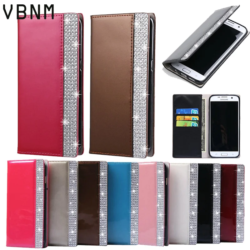 VBNM Для iPhone 5 5S SE 6 P 7 плюс Флип алмазов корпус для samsung S5 S6 S7 S8 ПЛЮС телефон оболочки