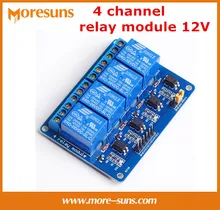 Free Shipping 10pcs/lot 12V 4 channel relay module opto-isolator module control board for arduino PIC ARM DSP AVR Raspberry Pi