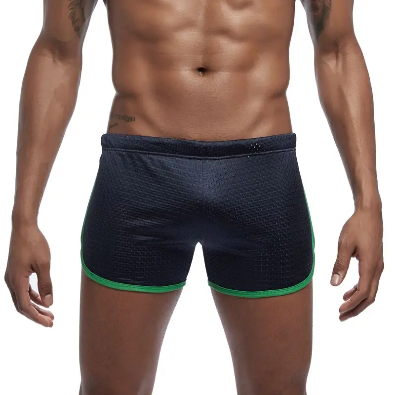 JOCKMAIL, модные классические мужские шорты с дышащей сеткой, быстросохнущие, розничная, мужские шорты с эластичной талией, мужские шорты для фитнеса и тренировок - Цвет: DARK BLUE