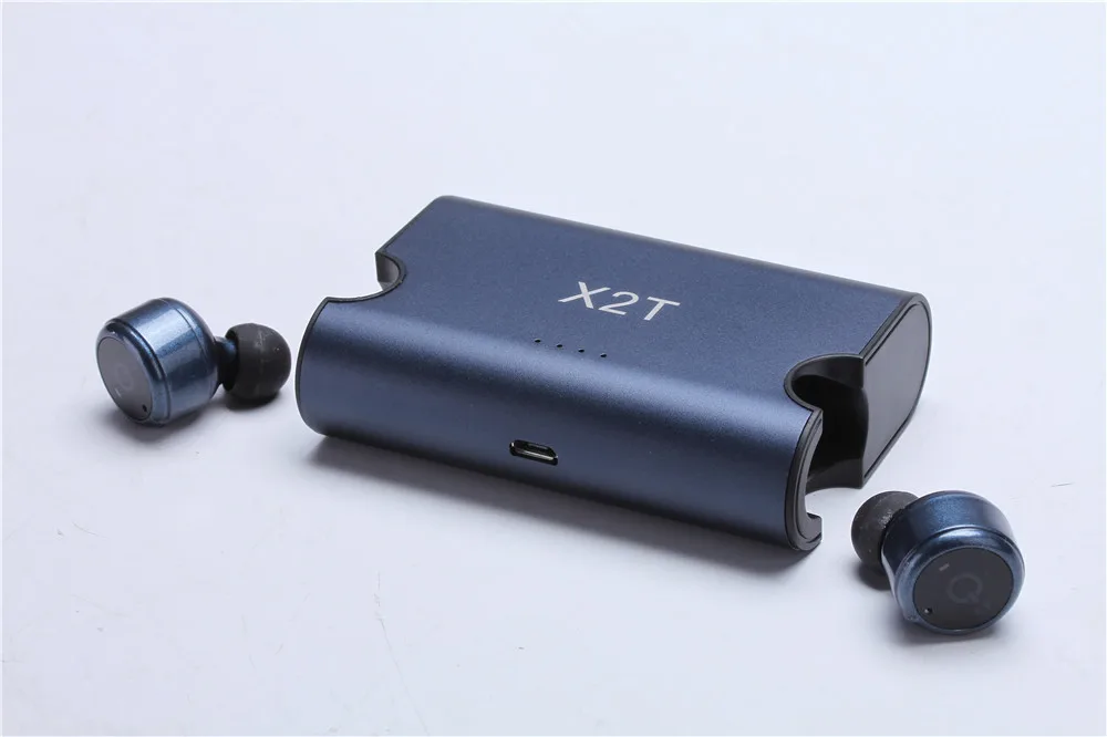 Sago цена X2T наушники мини настоящие беспроводные наушники Bluetooth CSR4.2 наушники с внешним аккумулятором для iphone 8 android - Цвет: dark blue