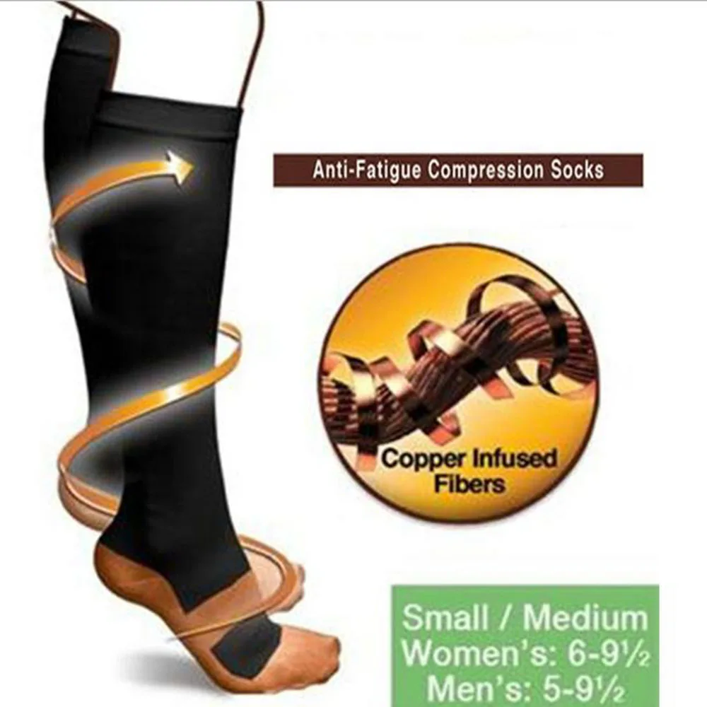 1 Pair Creative Miracle Copper Sock Anti Fatigue Copper Compression