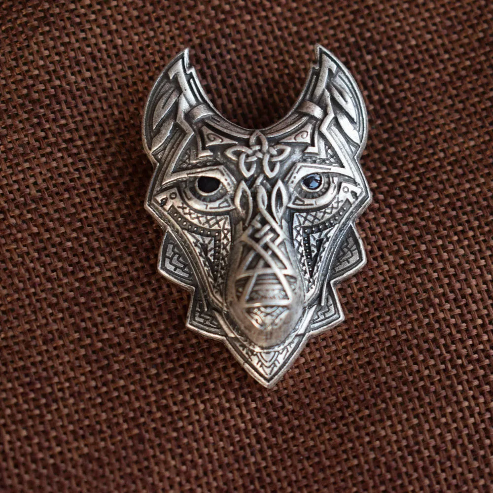 SanLan Norse винтажные мужские сельтис Викинг-волк голова брошь для мужчин летняя одежда хороший подарок