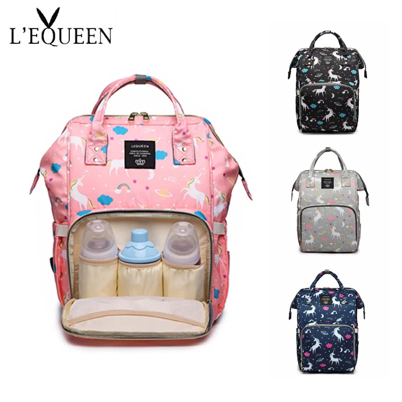 

Lequeen Large Capacity Travel Nursing Bag Multiple Backpack Mummy bag care Portable Nappy Bag Diaper Bag for Baby stroller