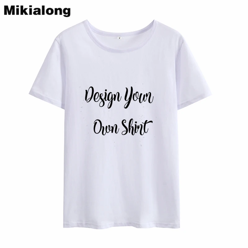 Mikialong 2018 дизайнерская ваша собственная рубашка женские летние топы Boho с коротким
