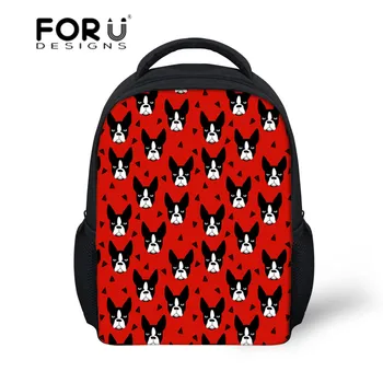 

FORUDESIGNS School Bags Boston Terrier Printed Children's Backpacks School Satchel Kids Baby Schoolbag for Girls Mochila Escolar