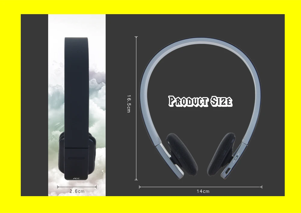 BQ - 618 Wireless Bluetooth V4.1 + EDR Headset Support Handsfree with  Intelligent Voice Navigation for Cellphones Tablet