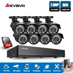 AHCVAHDN 8CH 1080P AHD DVR CCTV 1080p HDMI w 8 шт. AHD 720P 3000TVL ИК CCTV камера системы безопасности комплекты видеонаблюдения