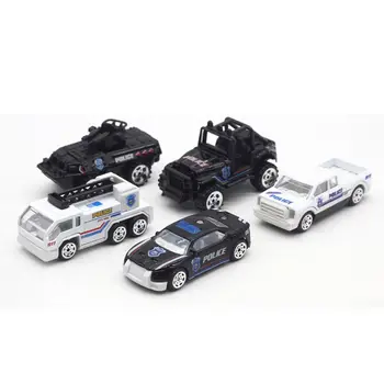 

HOT SALE 5 piece set police rescue team model Hot 1:64 alloy car educational toy car Christmas birthday gift