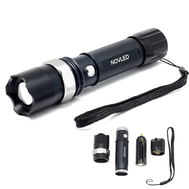 

Tactical Zoom flashlight Waterproof LED Flashlight 5W 5000lm AAA Battery Camping Fishing Hunting Zoomable Torch Light Brightness