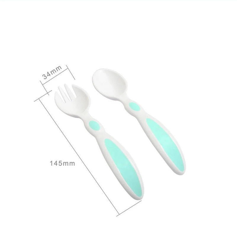 Baby Spoon Silicone Fork Set Feeding Dishes Tableware Children Trainning Flatware Cutlery Tools-for-patchwork Lot Soup PP Ladle