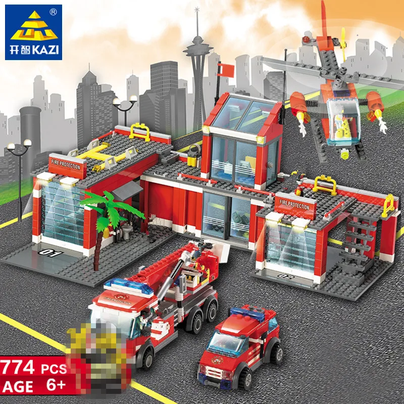 Buy 774Pcs City Fire Station Fireman Truck Car Juguetes Bricks LegoINGs DIY Building Blocks Sets Playmobil Kids Toys For Children