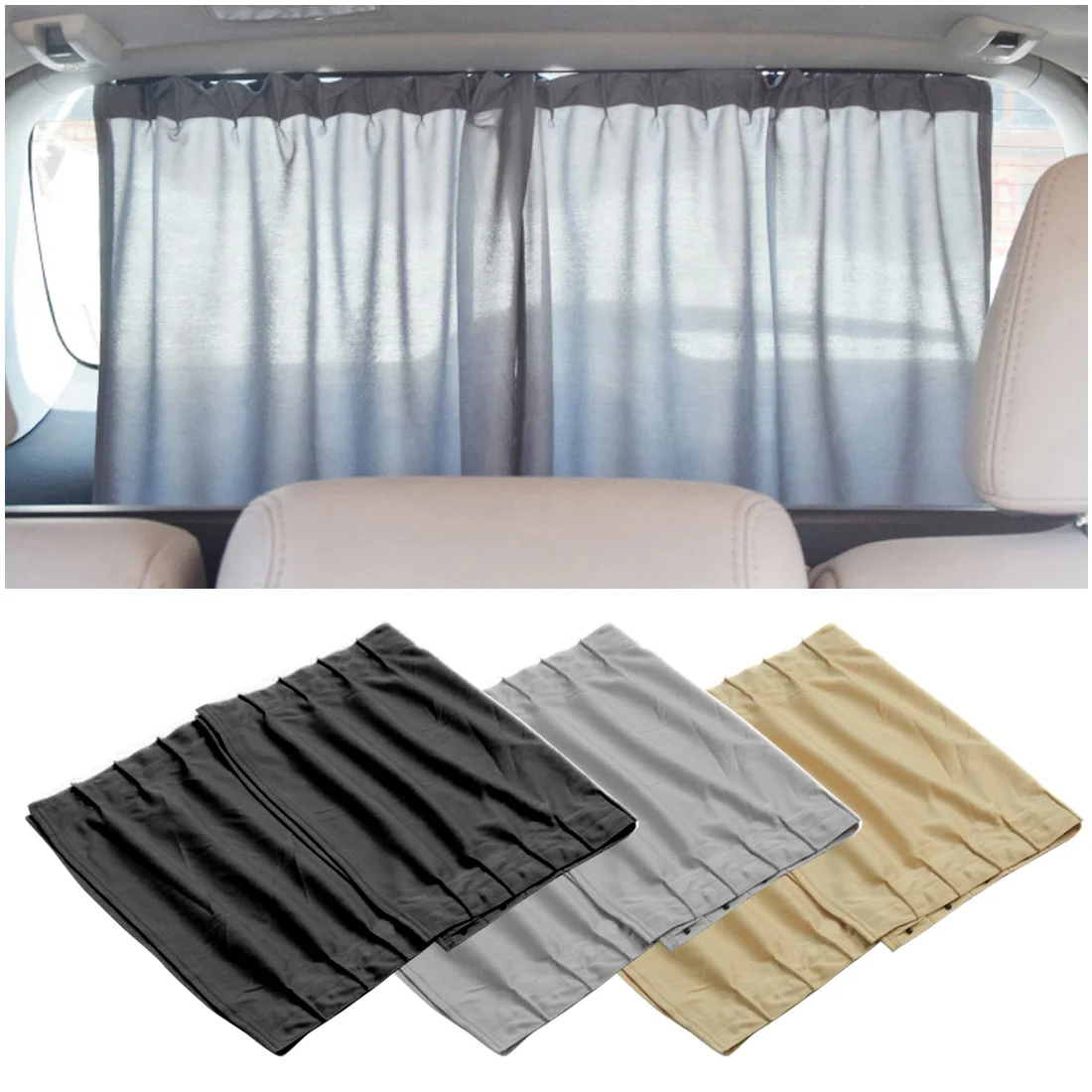Buy New 2 pieces Car rear wind curtains Car hanging curtains Aluminum alloy