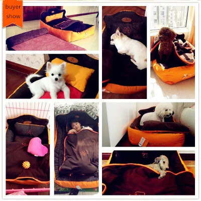 Новая кровать для собаки, трехсекционный набор, четыре сезона, универсальная полностью Удаленная, вымытая, кошка, собака, кровать, вилла, палатка с подушкой, одеяло