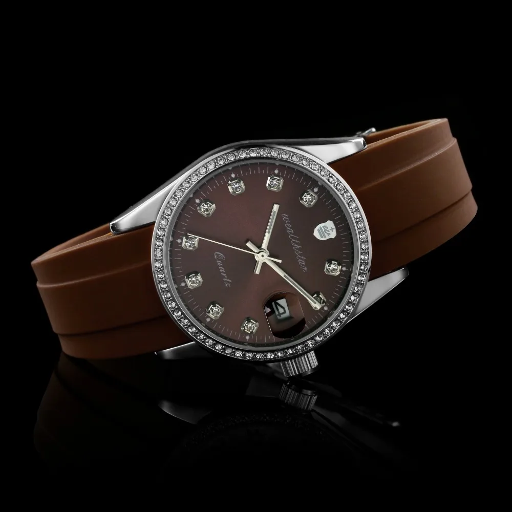 

Top Women role rhinestone luxury dial women fashion casual silicone strap quartz sports mail watches Auto Date just for women