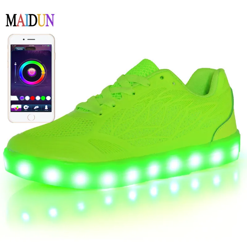 led shoes remote control APP bluetooth light up shoes for unisex casual