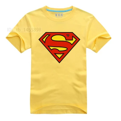 Футболка с Суперменом, 7 цветов, мультяшный комикс, Супергерой, мужские футболки, гик, футболка - Цвет: yellow