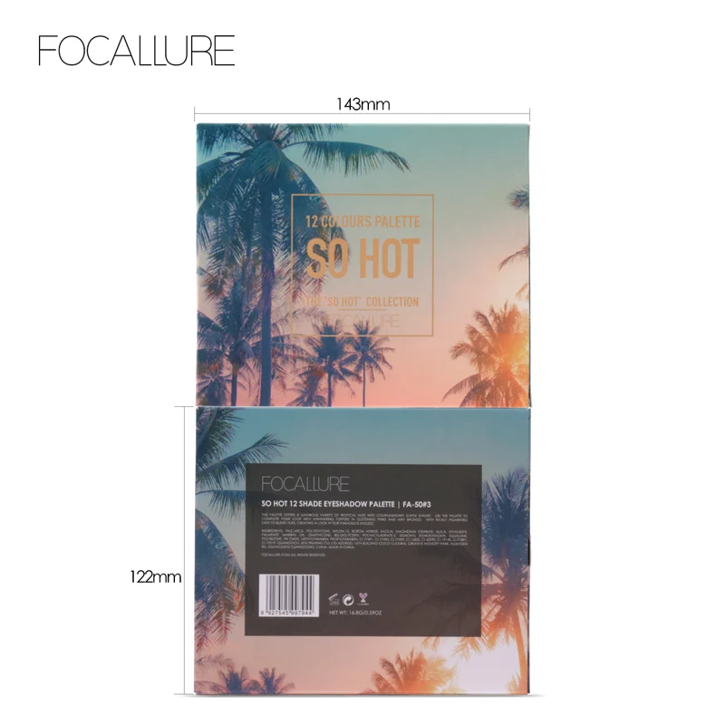 FOCALLURE So Hot макияж для глаз 12 цветов Тени для век мерцающие тени для век для девочек-подростков матовые жемчужные земли Русалка