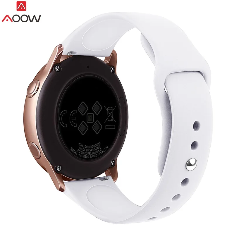 white Спортивный ремешок для часов samsung Galaxy Watch Active Galaxy 42 мм ремешок классический S2 Sport 20 мм быстросъемный ремешок для часов наивысшего качества - Цвет ремешка: white