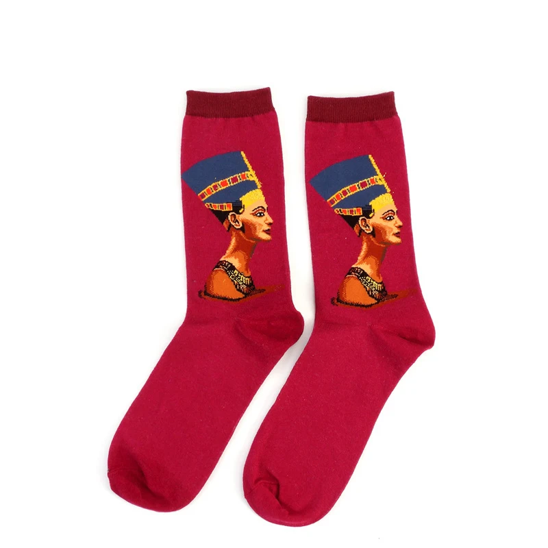 Дропшоппинг Звездная ночь/Мона Лиза/крик Ван Гог современные масляные краски хлопковые носки художественные абстрактные счастливые забавные женские носки - Цвет: Socks 15