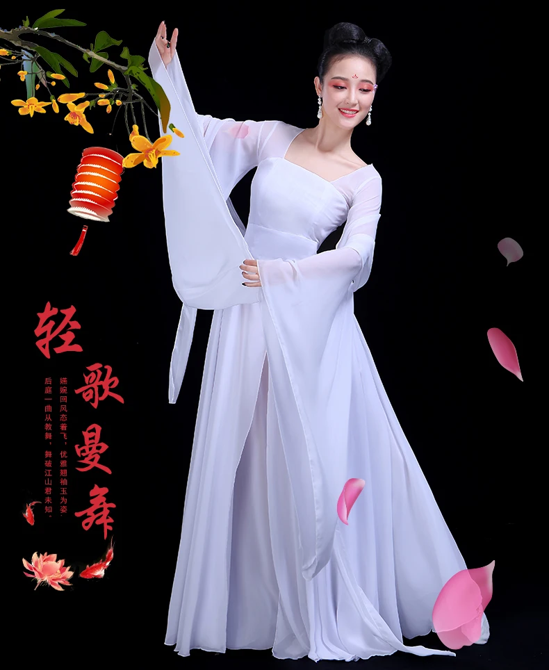 Женское платье феи в китайском классическом стиле для танцев, элегантное платье феи с широкими рукавами, одежда для выступлений, TB190226