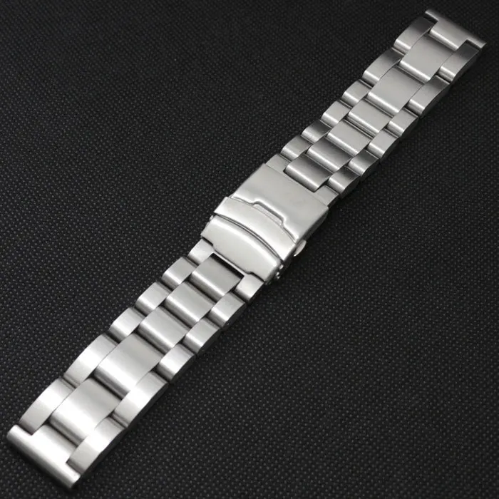 26mm Silver New Polishing Stainless Steel Solid Links Watch Bands ...