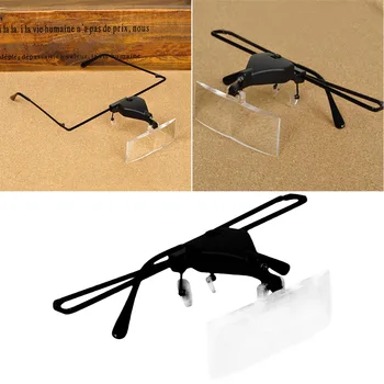 

Headband Magnifier Magnifying Glass Reading Eye Repair Magnifier LED Light 1.5/2.5/3.5 With 3pc Glasses Loupe Optical Lens
