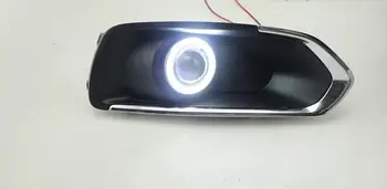 

DRL COB angel eye + halogen fog lamp + projector lens + black fog lamp cover + for Suzuki S-CROSS scross suv 2014, 2pcs