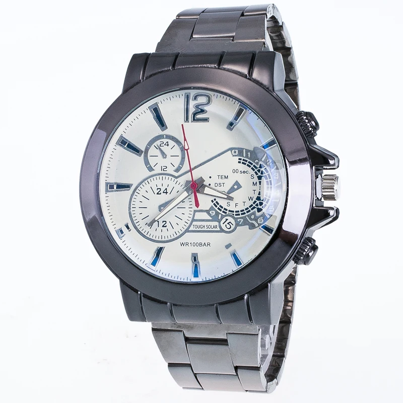 С большим циферблатом, Для мужчин, мужские часы, брелок, вольфрамная сталь наручные часы стекло Blue Ray Бизнес кварцевые часы модные Повседневное спортивные часы G37 - Цвет: white