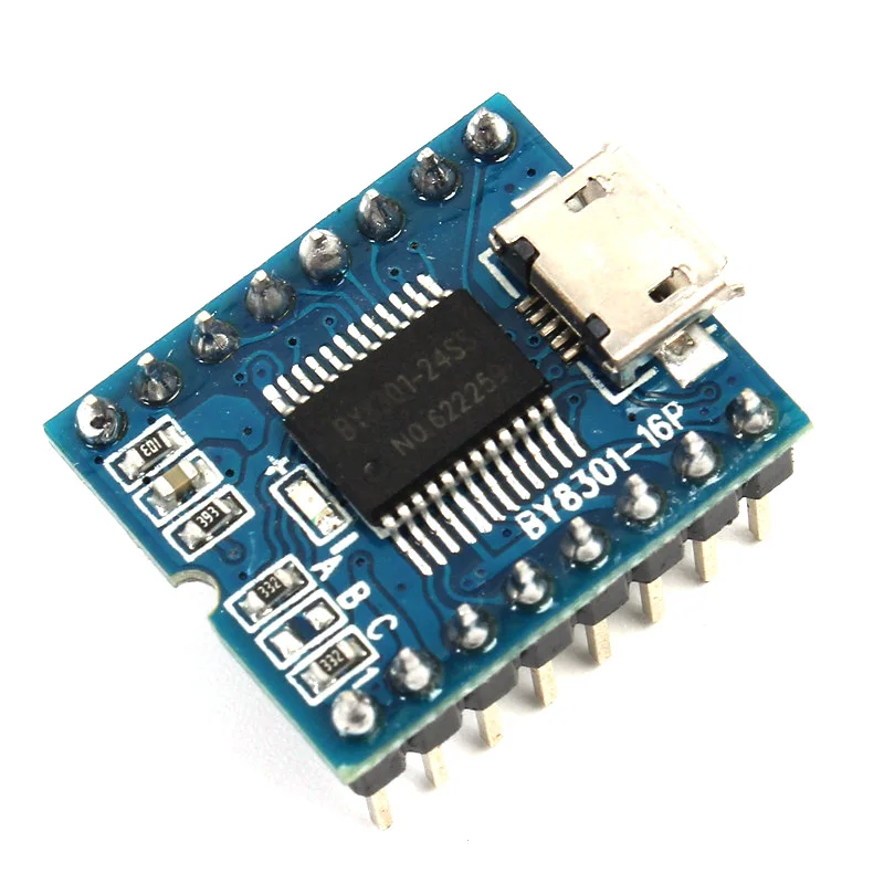MP3 Player Module Mini MP3 Player Audio Voice Module Board BY8301 16P