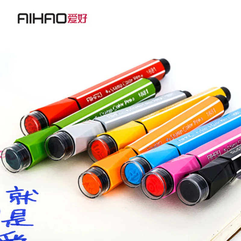 AIHAO 1881# моющиеся маркеры печать акварель Толстая головка чистящей щетки, 12/18/24 цвета уплотнение художественный маркер для Эсколар etui