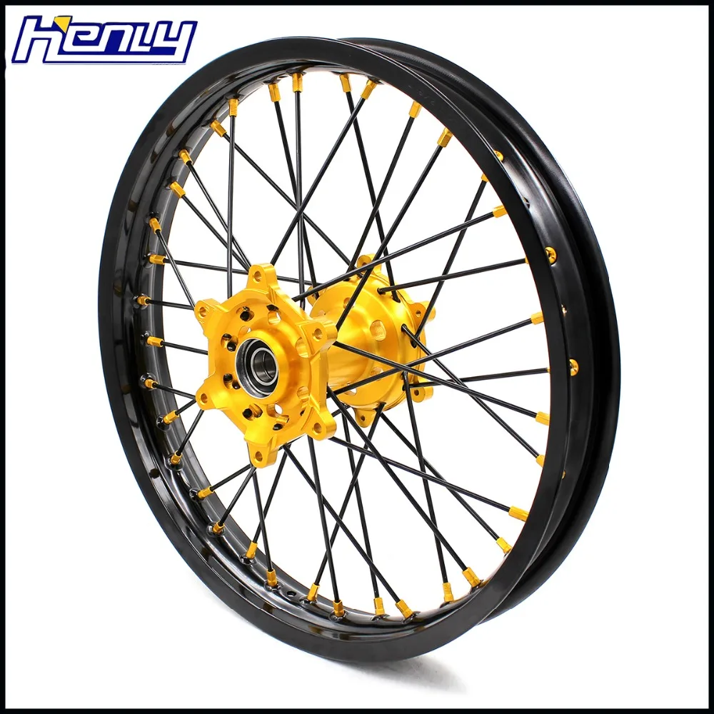 21/19 RM125 RM250 1996-2000 MX DIRTBIKES колеса набор для SUZUKI ЧПУ золото сосков черная ручка