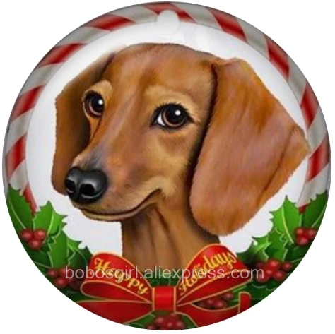 Рождественская собака стеклянная кнопка оснастки для DIY ювелирных изделий Круглые фото кабошоны DA1055 - Окраска металла: A4468