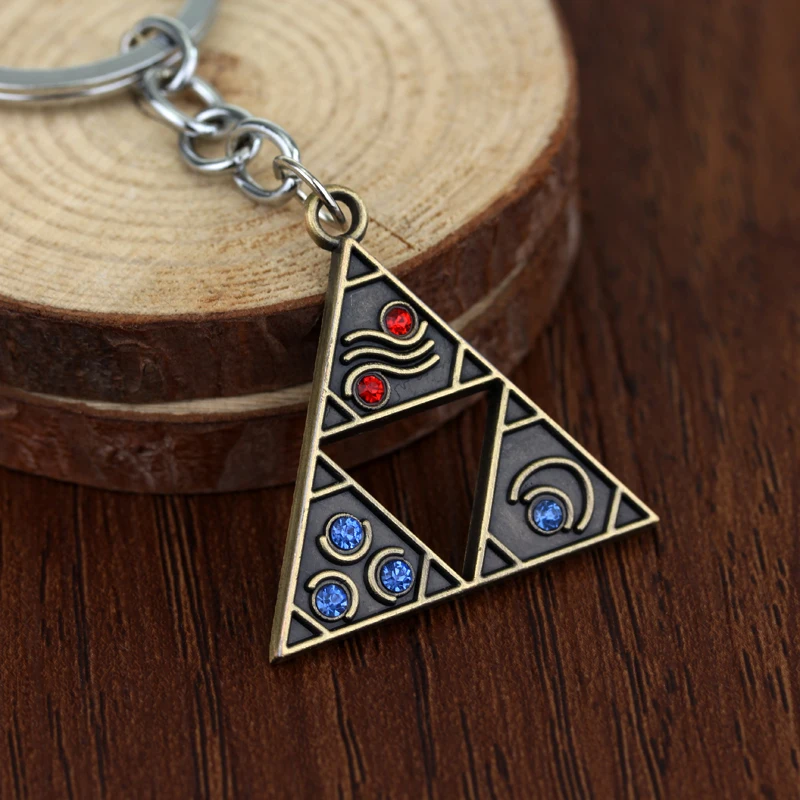 Аниме игра Легенда о Зельде брелок мощность логотип Triforce Кристалл бисера кулон