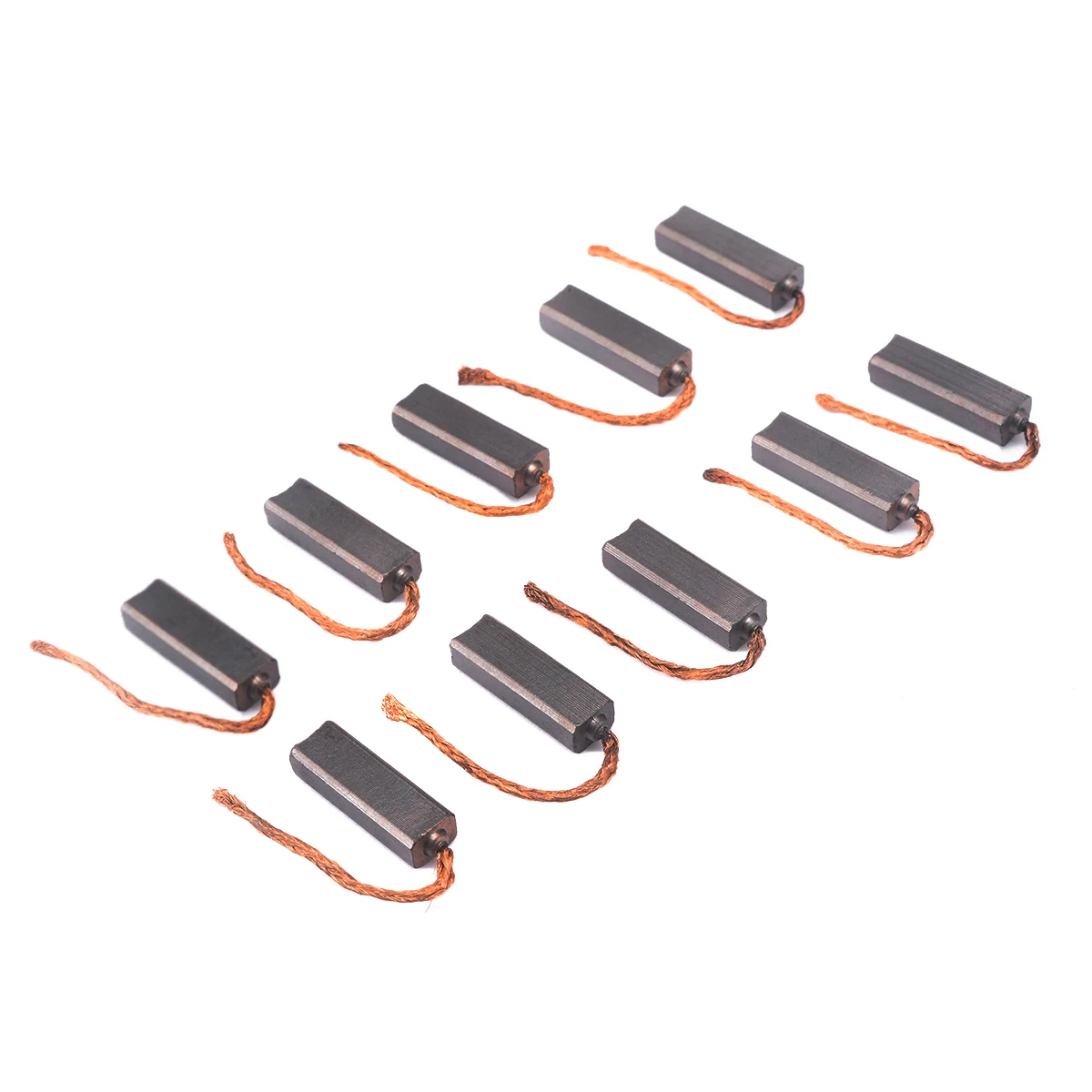 10PCS/SET Carbon & Copper Motor Brush Wire Generator For Automobile Car Generic Electric Motor Brushes 4.5x6.5x20mm