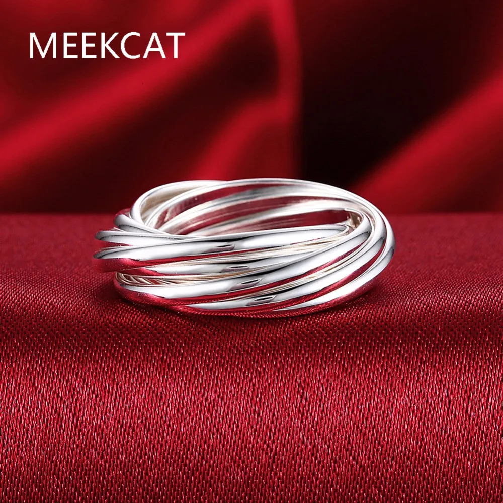 

10 circle cross rings for women silver plated 925 ring jewelry ringen anelli donna anillos mujer bague bijoux(MEEKCAT MR3075)