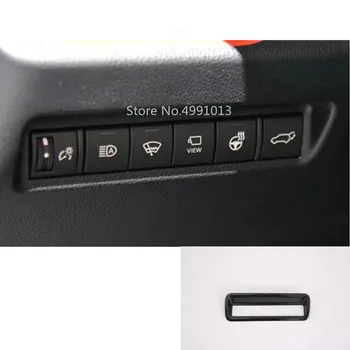 

For Toyota RAV4 2019 2020 car detector sticker styling cover Carbon fibre front head light switch button trim frame lamp 1pcs