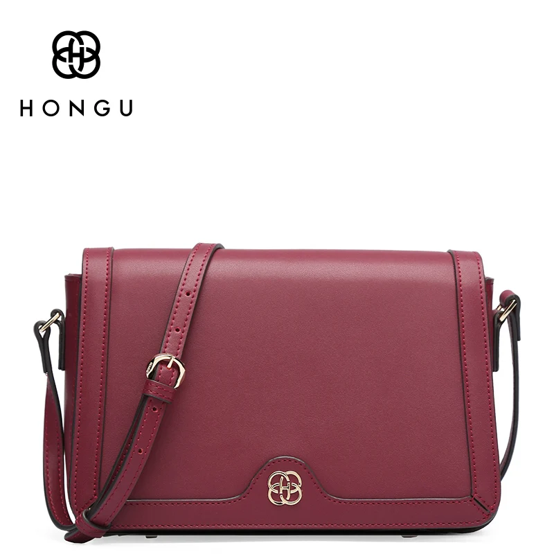 HONGU натуральная коровья кожа сумка женская сумка красная дикая девушка сумка-мессенджер косой крест сумка на плечо простой маленький квадратный карман