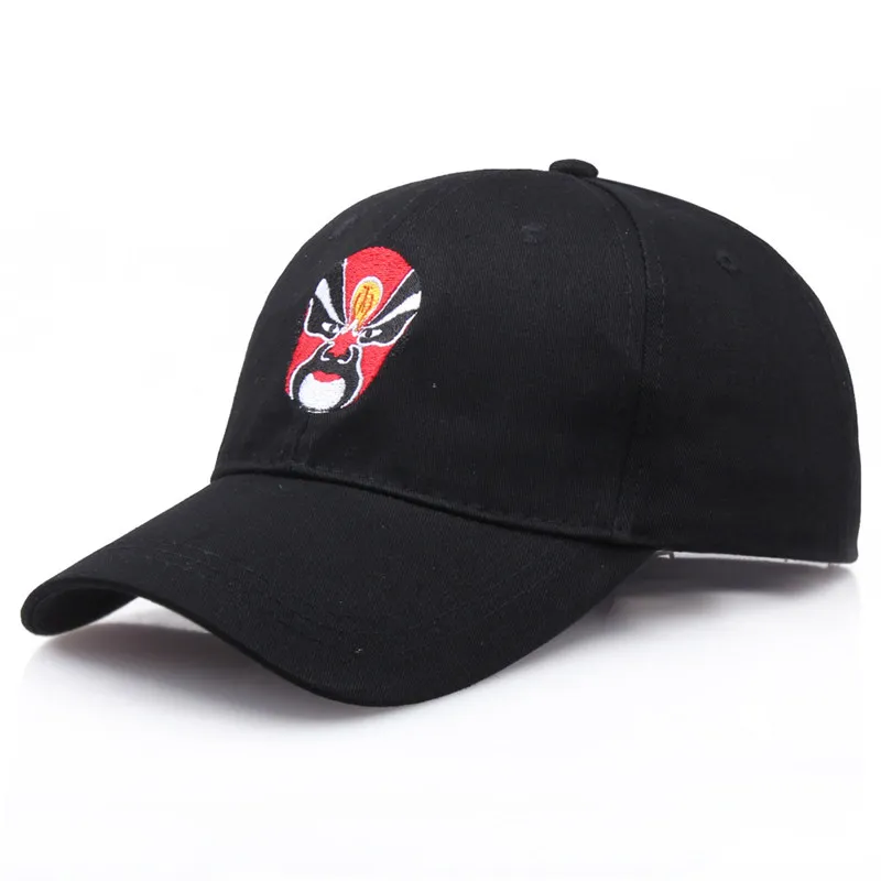 LDSLYJR хлопок китайский лицо вышивка бейсболка Регулируемый бейсболка кепка для мужчин и женщин 408 - Цвет: Черный