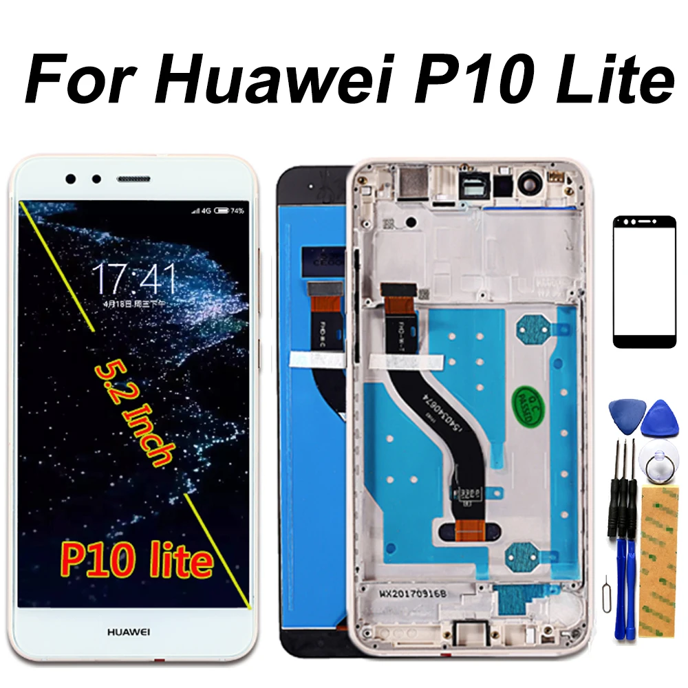 

LCD Display Touch Screen Dizigiter For Huawei P10 Lite 100% Tested Assembly Frame Replacement For Huawei P10 Lite LCD 5.2 inch