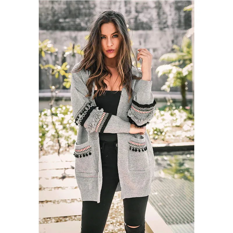 

Outwear Knitted Cardigan Women Long Sleeve Elegant Floral Sweater Casual Autumn coats Fashion Winter harajuku Manteau femme