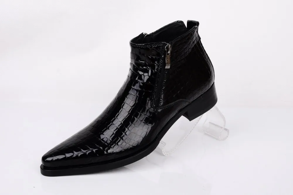 Мужские Ботильоны под змеиную кожу; цвет синий, черный; свадебные туфли; обувь из натуральной кожи; Мужские модельные туфли; Большие европейские размеры 46