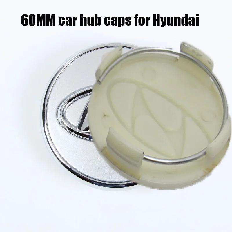 

4pcs 56.5MM 60MM Car Wheel Hub Center Caps Rims Wheel Covers for Hyundai Wheel Badge Stickers Car Styling Auto Accessories