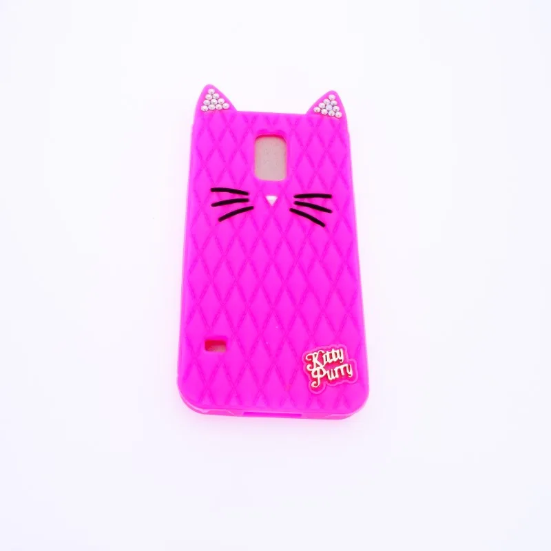

New Fashion Cute Kitty Purry Cartoon Cat Diamond Glitter Jewelled Silicone Cover Case for Samsung Galaxy S5 i9600