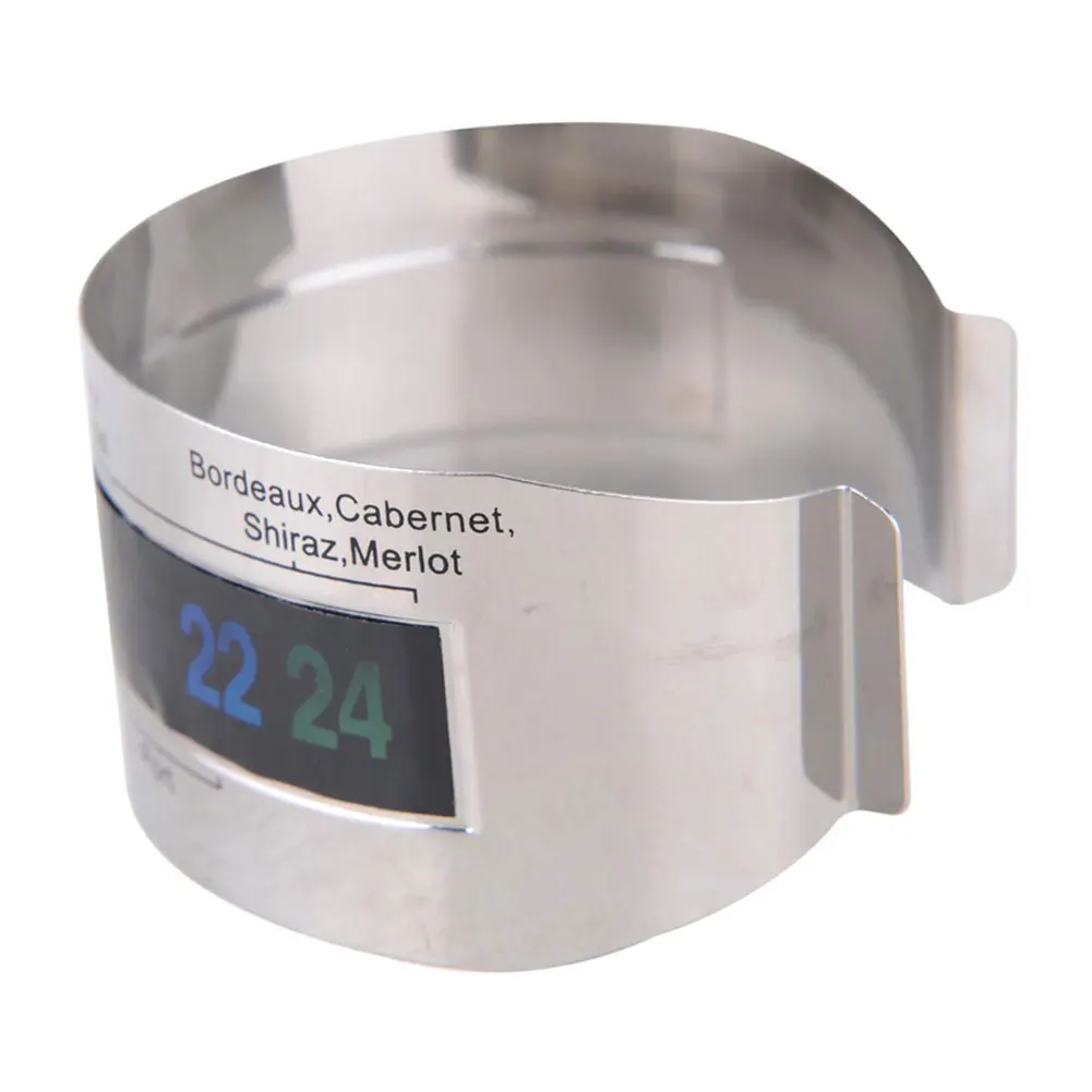 

Stainless Steel Wine Bracelet Thermometer 4 to 24 Degree Celsius Red Wine Temperature Sensor Bar Accessories(Silver)