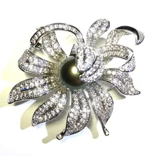 

Fashion Women Stereoscopic Brooch High Quality 100% Nature Freshwater Pearl Brooch Very Fashion Leaf Brooch