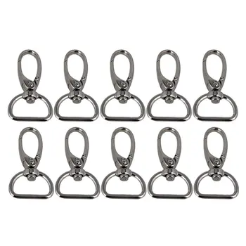 

Silver 360 Degree Swivel Metal Plated Zinc Alloy Trigger Snap Hook for Purse Bag Straps 45x24mm Pack of 10