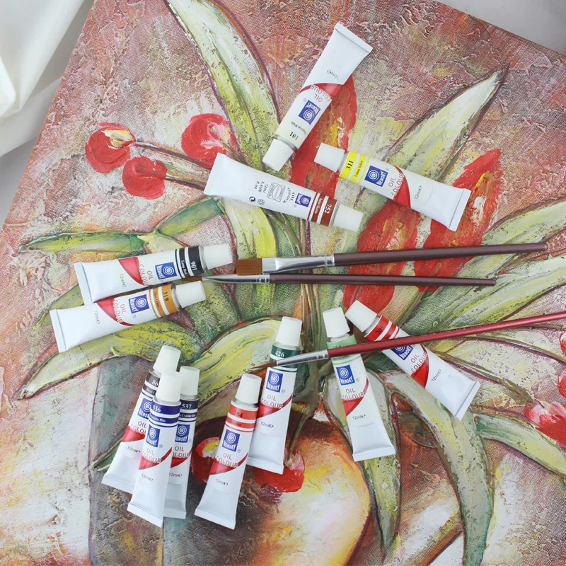 Billig professionelle marke rohr Öl malt kunst für Künstler leinwand pigment kunst liefert zeichnung 12 ml 12 farben malwerkzeug gesetzt