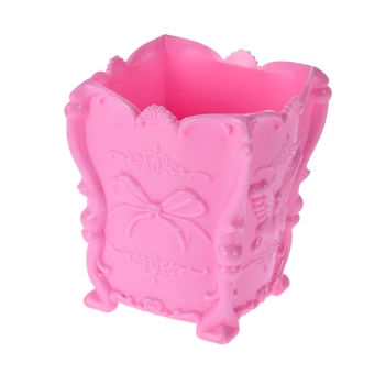 

SCO Butterfly Carved PP Plastic Makeup Cosmetic Storage Box Brush Pen Pencils Holder