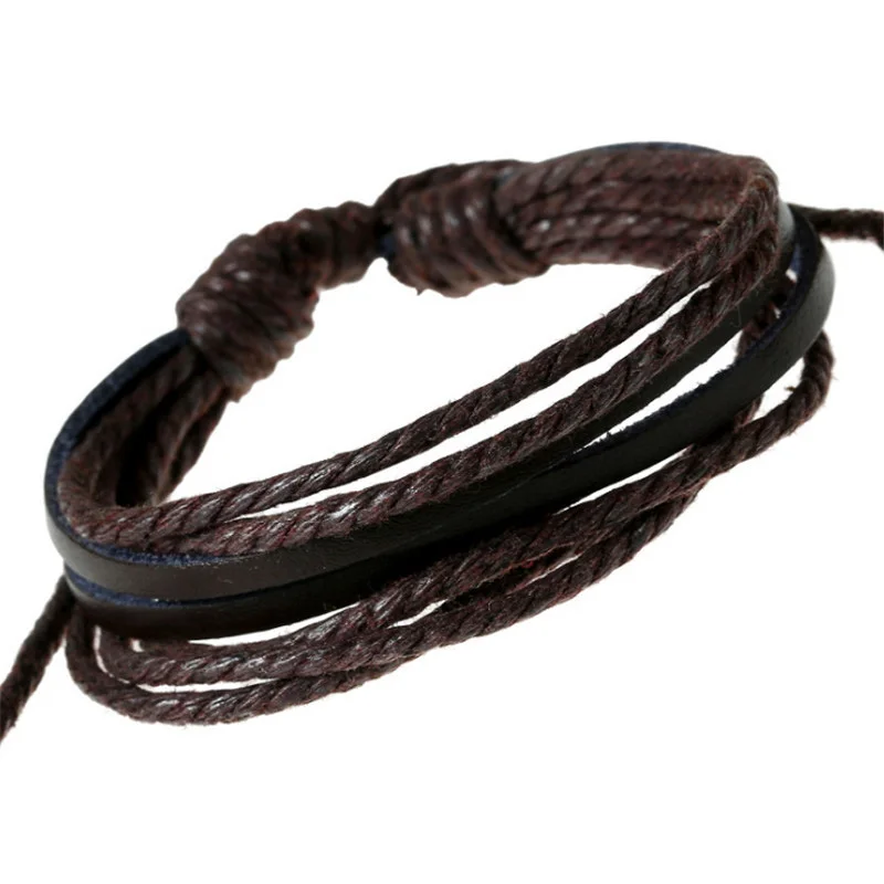 

YOBEST 2018 New Cool Men Retro Punk Adjustable Leather Woven Bracelet for Women Braided Jewelry