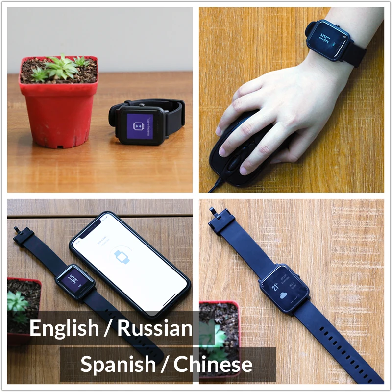 Смарт часы Amazfit Bip спортивные gps компас пульсометр mi Fit IP68 водонепроницаемые для